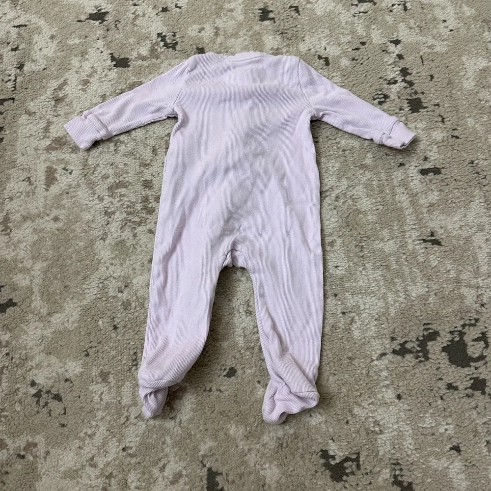 Baby Gap Girl Purple Ribbed Footie Size 3-6 Months